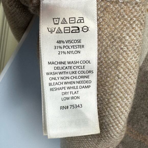 Rachel Zoe Plaid Mock High Neck Sweater Size XL - Picture 4 of 5